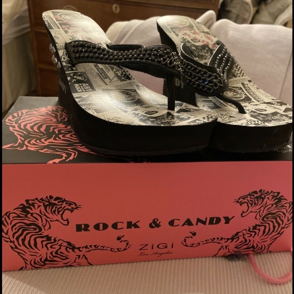 Rock And Candy Sandals Shoes Heels Flip Flops New! - Picture 6 of 8